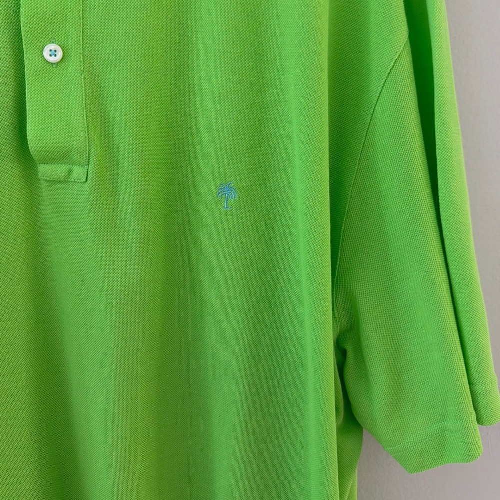 Lilly Pulitzer Atlantique Polo Men XXL Lime Green Cotton Pique Short Sleeve - Picture 4 of 9